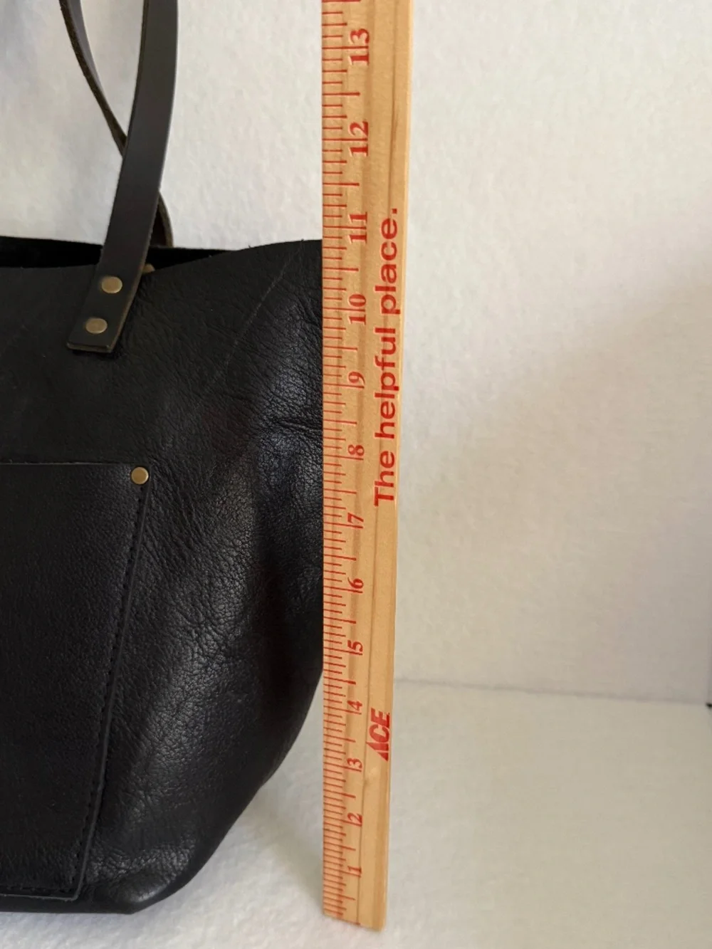 Portland Leather Goods PLG Classic Large Tote in Pebbled Black and Blandles VGUC